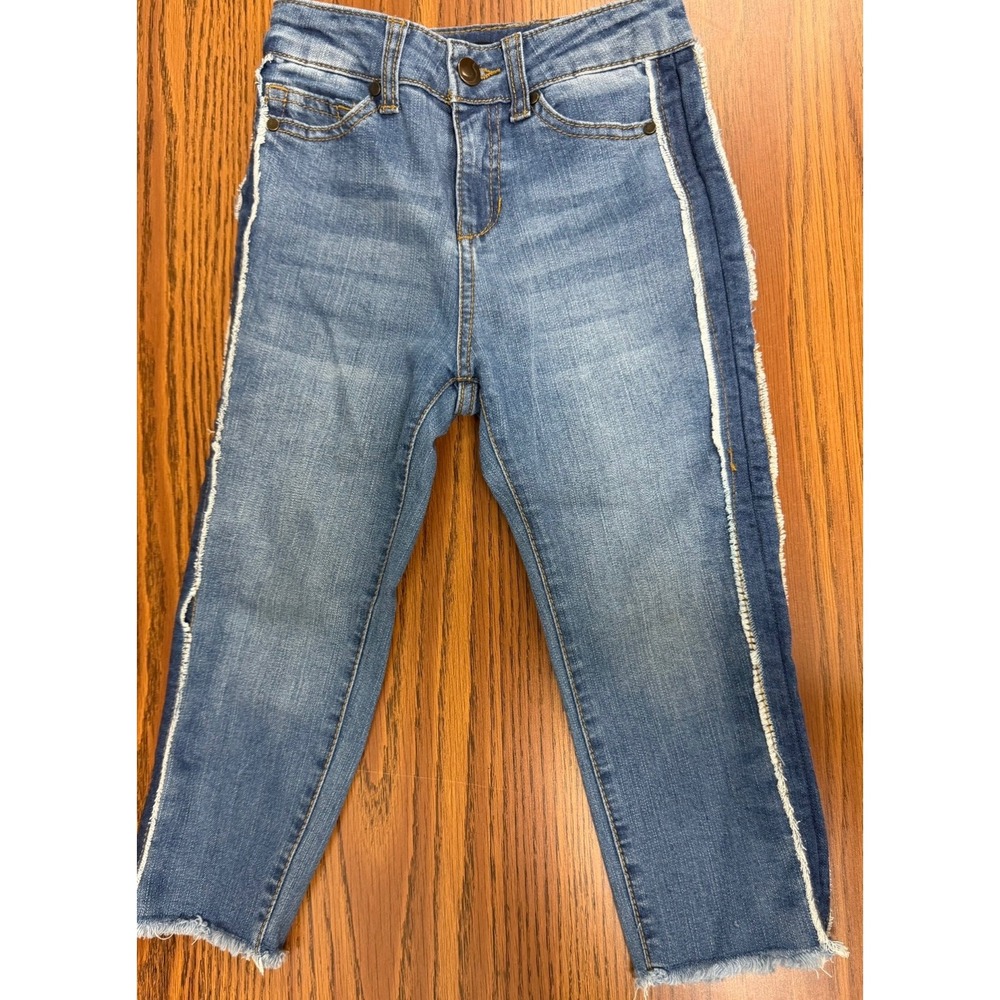 Joes Jeans Girls‎ Size 7 Blue Denim Frayed Side Stripe Slim Jeans *see note* - Picture 15 of 16